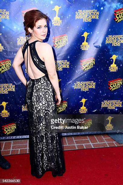 Actress Magda Apanowicz arrives for the 42nd Annual Saturn Awards at The Castaway on June 22, 2016 in Burbank, California.