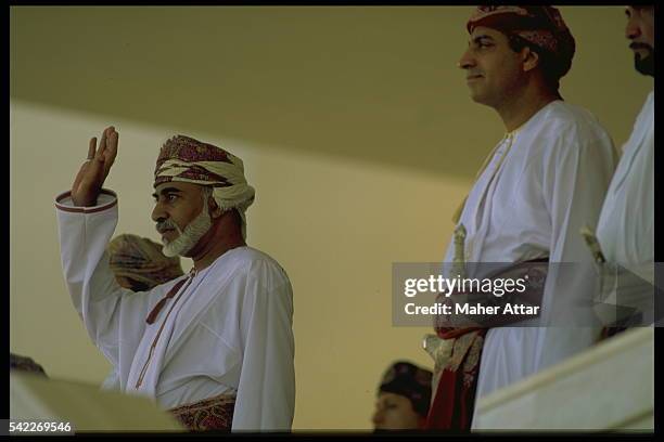 Sultan Qaboos Bin Said attending the national holiday festivities.