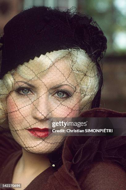 French actress Andrea Ferreol on the set of the film "Despair", directed by Rainer Werner Fassbinder.