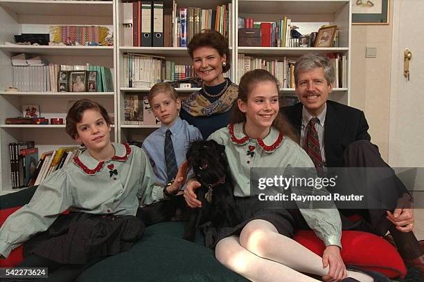 Prince Nicolas, Princess Margaretha and their children in their new residence.