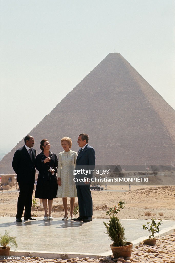 Richard Nixon Visits Anwar al Sadat in Cairo
