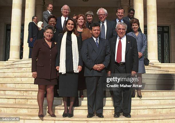 The sovereigns posing with the US Congress delegation led by B.A. Gilman.