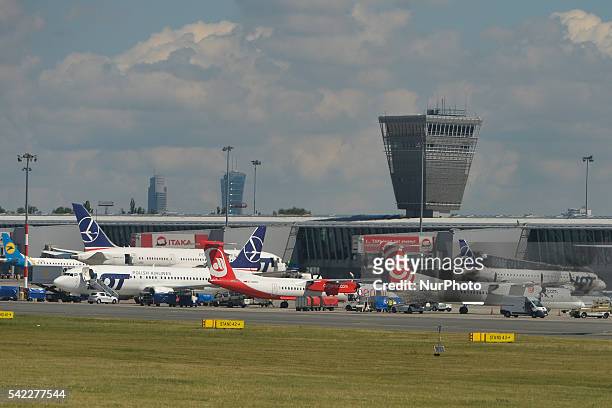 General view of Warsaw's main airport, Frederick Chopin. On Wednesday, 22 June 2016, in Warsaw, Poland.