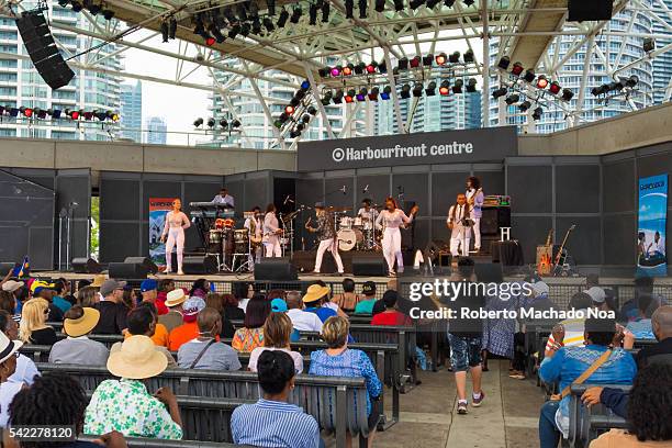 Arturo Tappin Band stage performing at Harbourfront centre. An initiative taken by Barbados Turism Marketing.