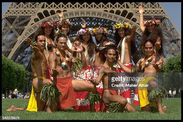 The Polynesian dancers from the band 'Fenua.'