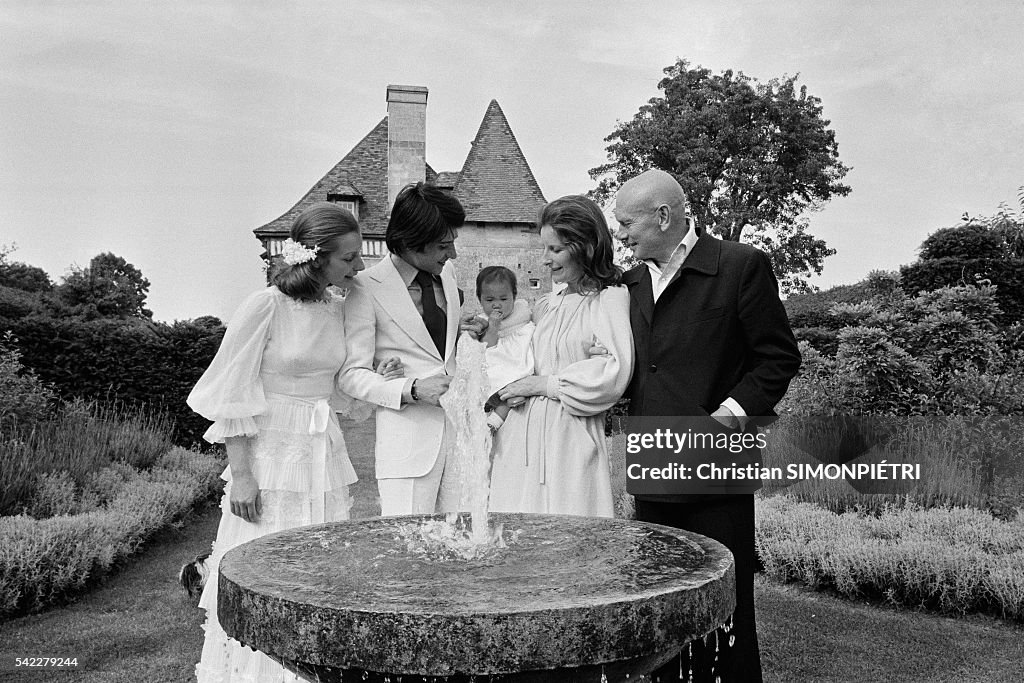 Yul Brynner and Family in Normandy