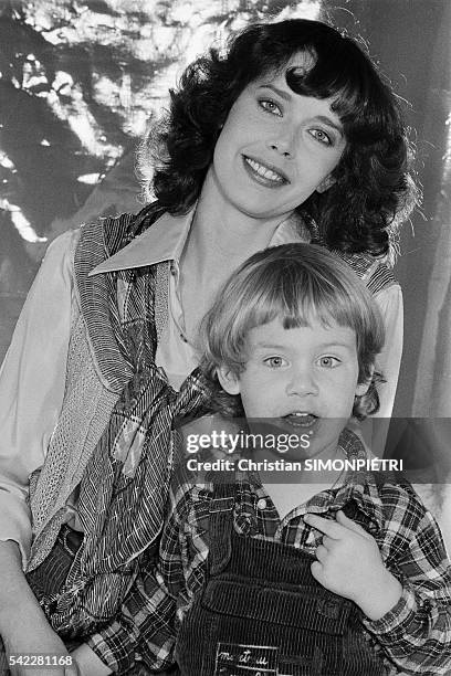 Dutch actress and model Sylvia Kristel and her son Arthur, 3 .