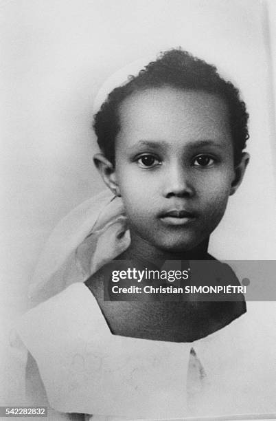 Somalian-born American supermodel Iman, wife of British pop star David Bowie, as a child.