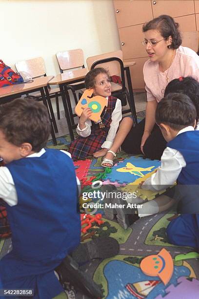 Zahwa Arafat in her school.