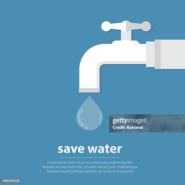 save water concept - faucet stock illustrations