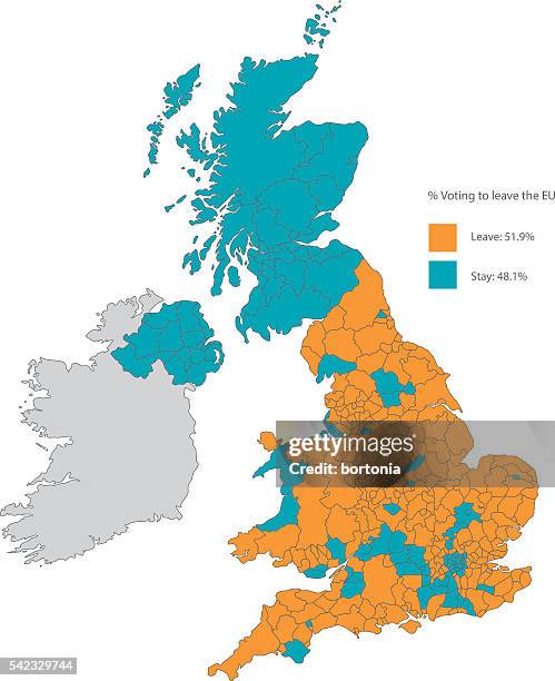 stockillustraties, clipart, cartoons en iconen met brexit ('british exit') voting results from the european union - republiek ierland