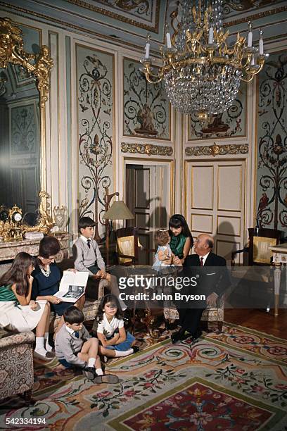 Spanish dictator General Francisco Franco with his wife Maria del Carmen Polo Martinez-Valdes, and their grandchildren.