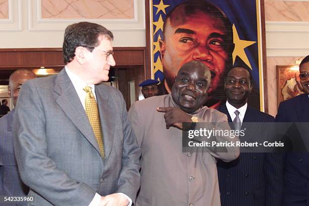 Richard Holbrooke and Laurent Desire Kabila in Kinshasa .