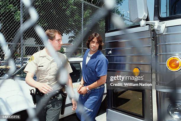 Christian Brando, the eldest child of American actor Marlon Brando, during his trial for the murder of Dag Drollet. Drollet was the alledgedly...