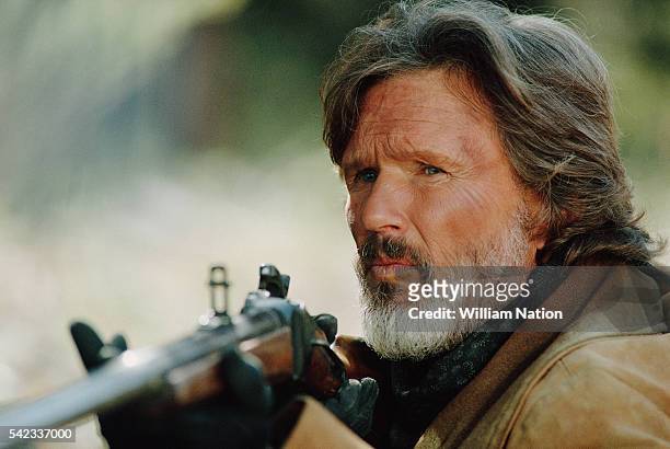 American actor Kris Kristofferson on the set of the TV movie The Tracker, directed by John Guillermin.