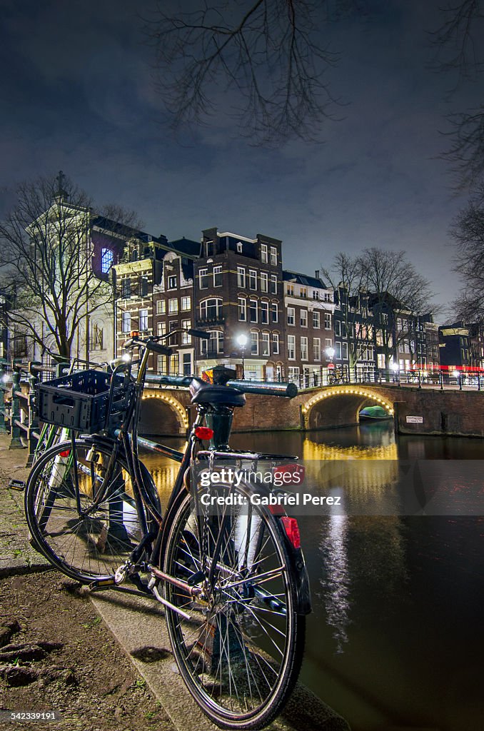 A Nocturnal Cityscape of Prinsengracht's Canal