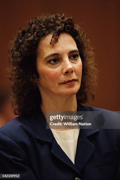 American prosecutor Marcia Clark during the trial of former football player and actor O.J. Simpson. Simpson is accused of the murder of his wife...