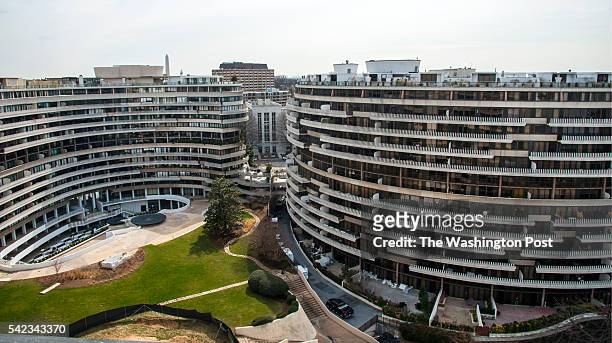 View from the rooftop of the Watergate Hotel that is undergoing extensive renovations looks out onto the Watergate Complex and beyond to the...