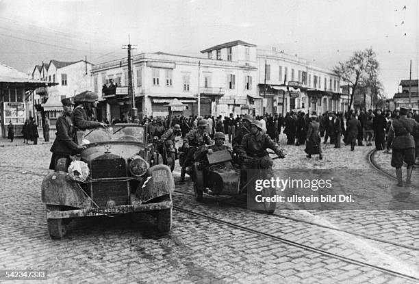 Balkans campaign 'Operation Marita' from 06.April 1941 on. / Theatre of war: First german troops in Thessaloniki. 09.April 1941