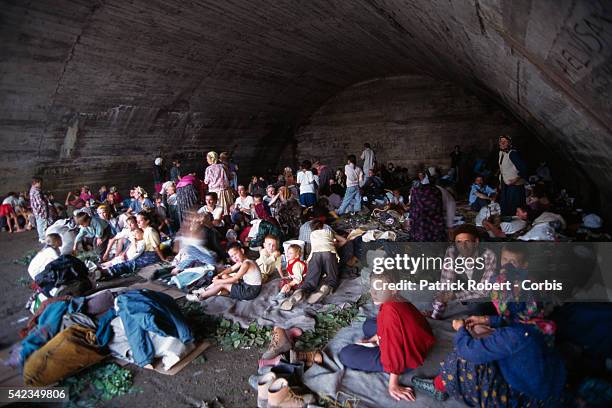 Bosnian refugees from Srebrenica arrive at the Tuzla refugee camp.