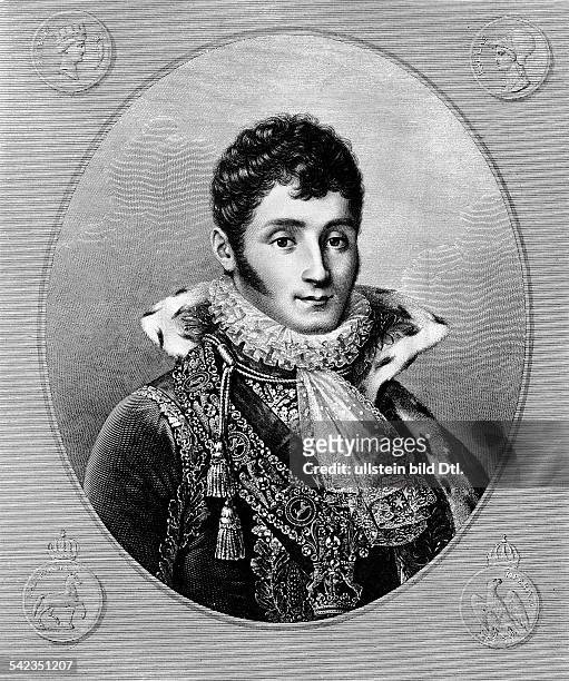 Jerome Bonaparte*1784-1860+Bruder von Napoleon I.Fürst v. Montfort ab 1816; König 'Lustik' von Westfalen 1807-1813.gezeichnet v. Franz Konson; gest....