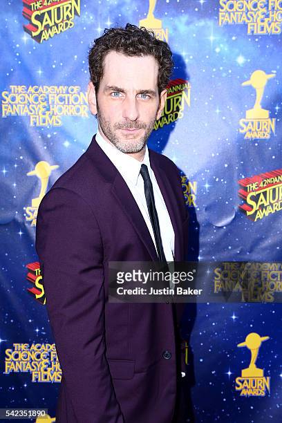 Actor Aaron Abrams arrives for the 42nd Annual Saturn Awards at The Castaway on June 22, 2016 in Burbank, California.