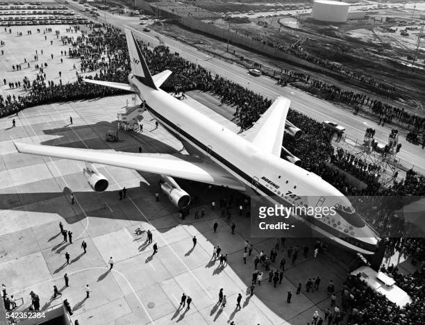 The first Boeing 747 is rolled out of the Boeing company's plant in the State of Washington in September 1968. On September 30 the first 747 was...