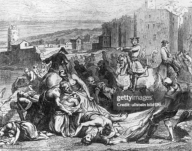 Die Pest in Marseille- 1720Nach einem Stich von Thomassin