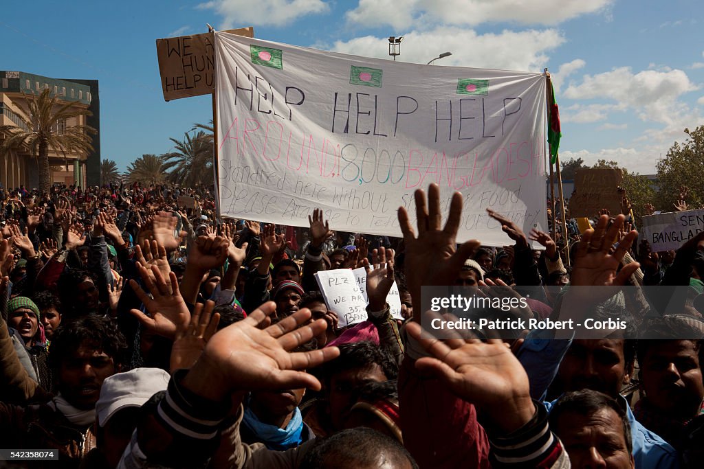 Tunisia - Libya Uprising - Refugee Crisis at the Ras Djir Border Checkpoint