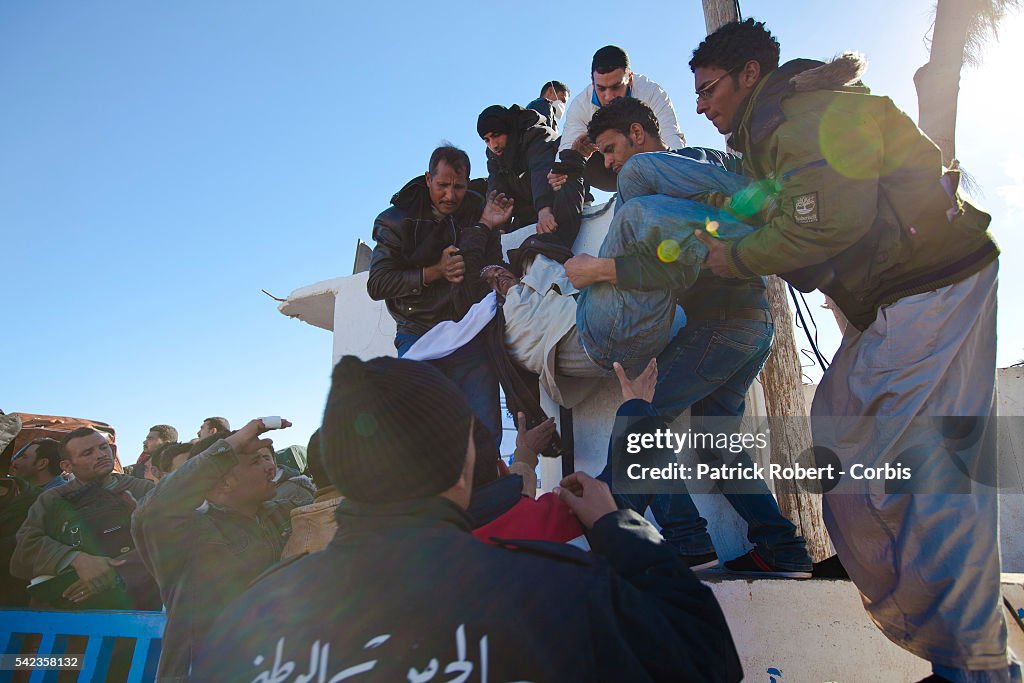 Tunisia - Libya Uprising - Refugee Crisis at the Ras Djir Border Checkpoint