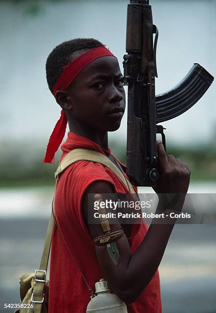 Young soldier with the NPFL rebels in Monrovia, Liberia.