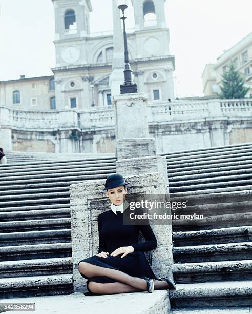 Italian actress and model Monica Bellucci at home in Rome.