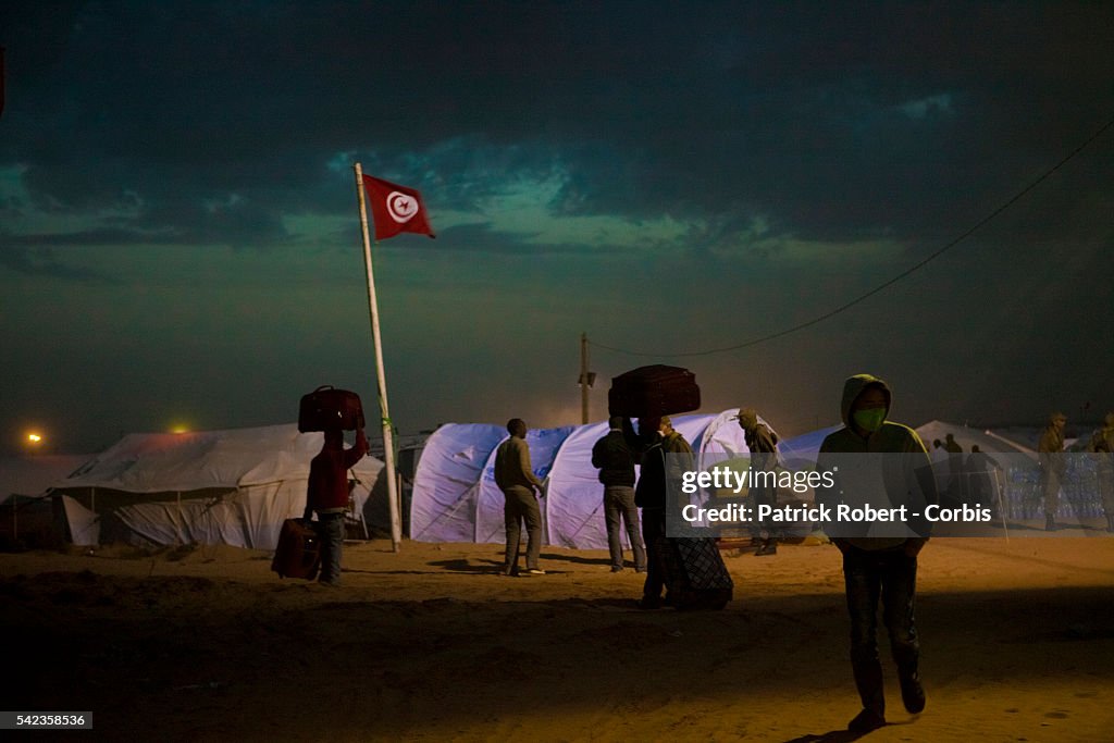 Tunisia - Libya Uprising - Refugee Crisis UN Tent Camp