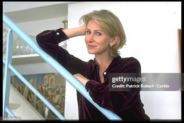 French TV journalist Marine Jacquemin at home in Paris.