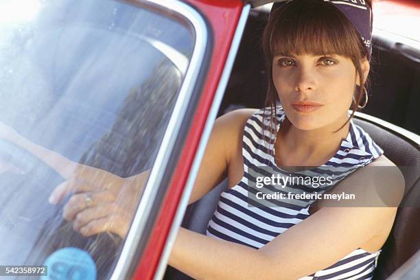 French actress Marie Trintignant at home.