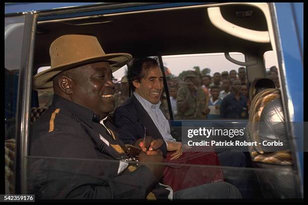 Laurent D{sir{ Kabila with M.Sahnoun, UN represent-ative.