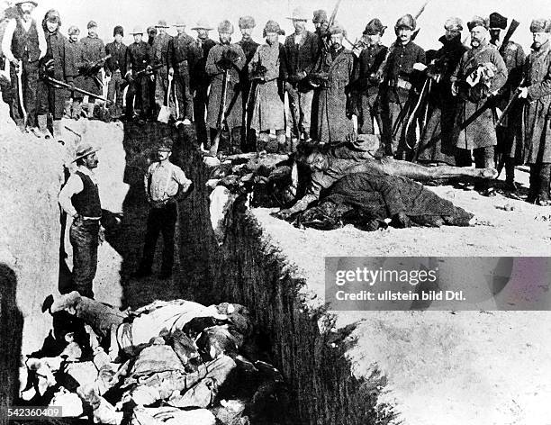 Massengrab für die Indianer nach derSchlacht am 'Wounded Knee'- 1890/91