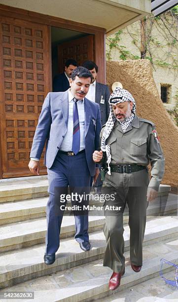 Yasser Arafat and Aboul Abbas at the Palestinian National Council