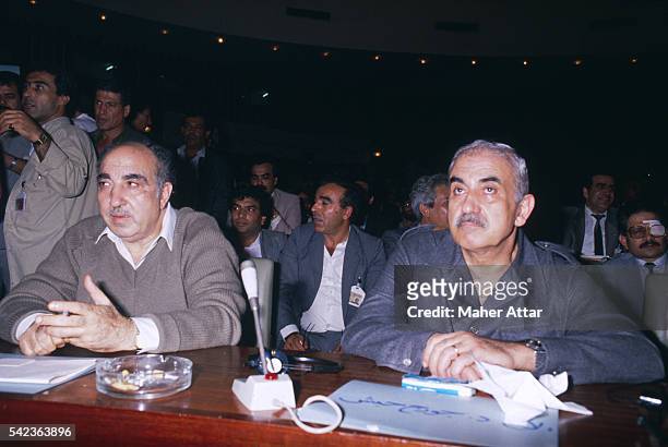 Leader Abu Iyad and PFLP leader Georges Habache at the opening of the Palestinian National Council.