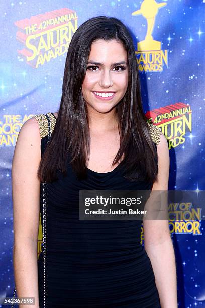 Actress Savannah Lathem arrives for the 42nd Annual Saturn Awards at The Castaway on June 22, 2016 in Burbank, California.