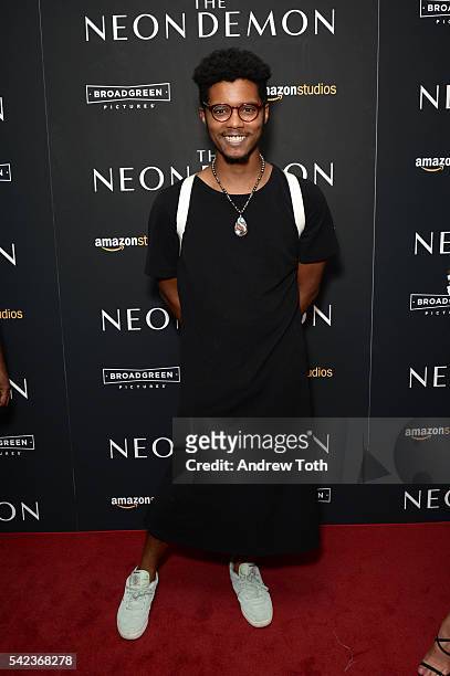 Chester Algernal attends the "The Neon Demon" New York premiere at Metrograph on June 22, 2016 in New York City.
