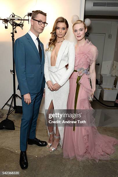 Nicolas Winding Refn, Abbey Lee, Elle Fanning attend the "The Neon Demon" New York premiere at Metrograph on June 22, 2016 in New York City.