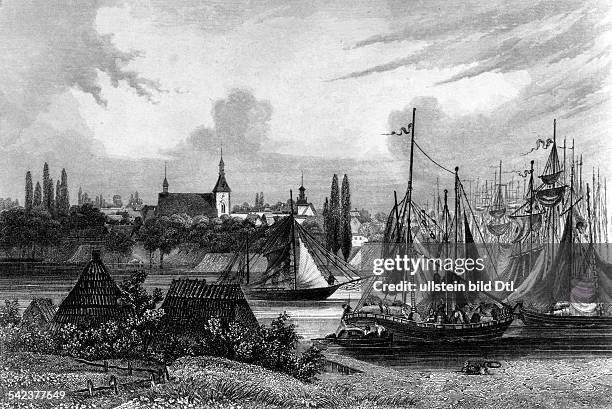 Germany, Schleswig-Holstein, Rendsburg. Engraving around 1850