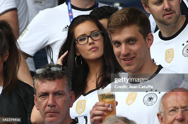 Lena Terlau, girlfriend of Julian Draxler of Germany attends the UEFA EURO 2016 Group C match between Northern Ireland and Germany at Parc des...