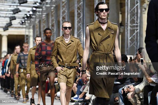 Models walk the runway during the Louis Vuitton Menswear Spring/Summer 2017 show as part of Paris Fashion Week on June 23, 2016 in Paris, France.