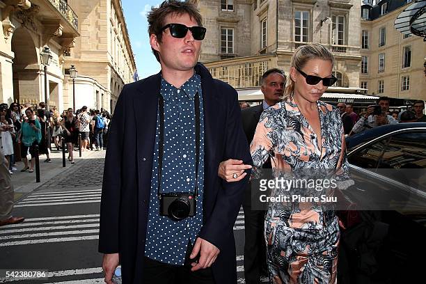 Kate Moss and boyfriend Nikolai Von Bismarck attends the Louis Vuitton Menswear Spring/Summer 2017 show as part of Paris Fashion Week on June 23,...