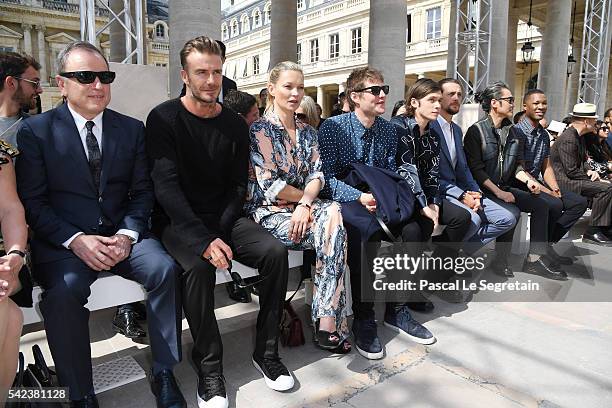 David Beckham,Kate Moss,Nikolai Von Bismarck,Nick Robinson,Ben Robson,Wu Xiubo and Corey Hawkins attend the Louis Vuitton Menswear Spring/Summer 2017...