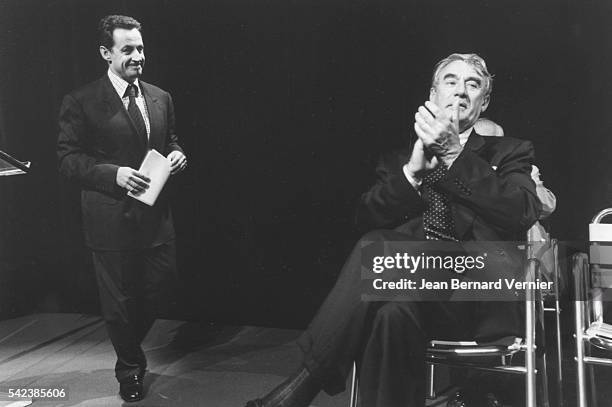 Meeting at Boulogne for the five-year mandate: Nicolas Sarkozy and Claude Goasguen, D.L. Deputy.