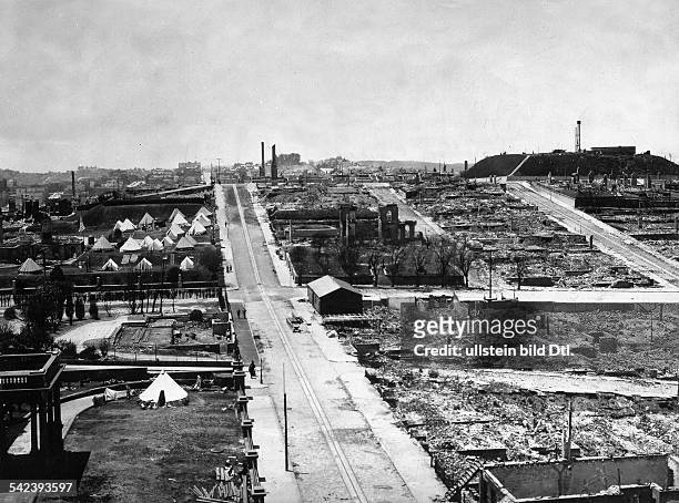Erdbeben 1906: Blick vom Fairmont Hotel auf die zerstörte Stadt