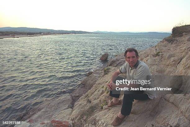 Francois Bayrou on the beach.